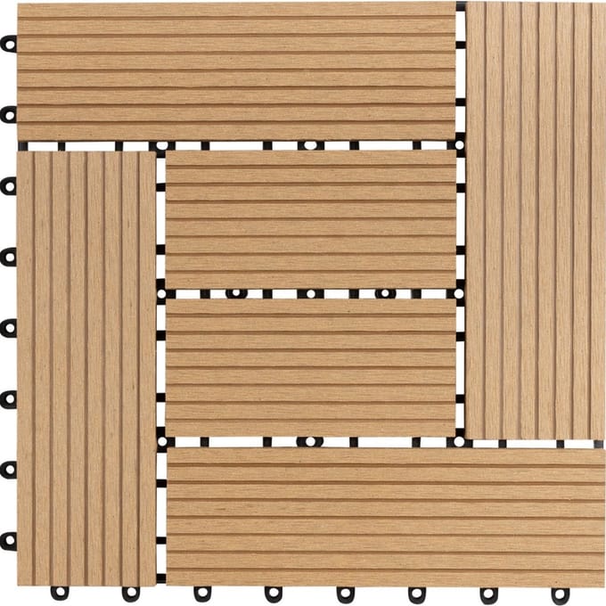 Karat Vlondertegel - Terrastegel - Tuintegel - Classic - Teak - 30 x 30 cm