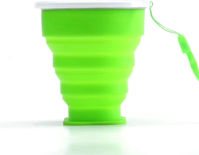 Scoby - Opvouwbare Beker - Siliconen Reisbeker - Collapsible Cup - 200ml - Groen