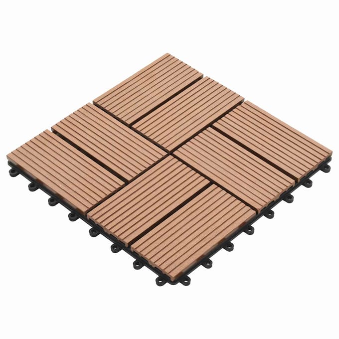 vidaXL - Terras - Tegel - 11 - st - Bruin - 30 - x - 30 - cm - WPC
