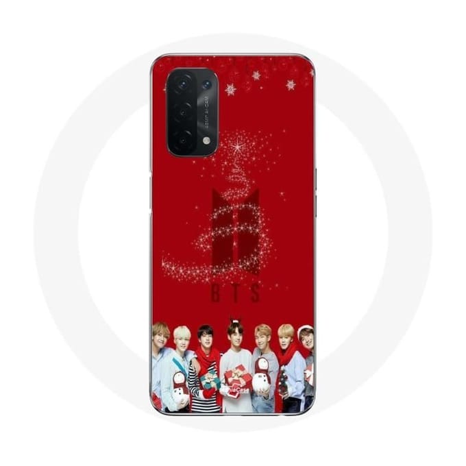 Coque pour Oppo A54 5G BTS Bangtan Garçons Fond Rouge Cadeau de Noël 2023