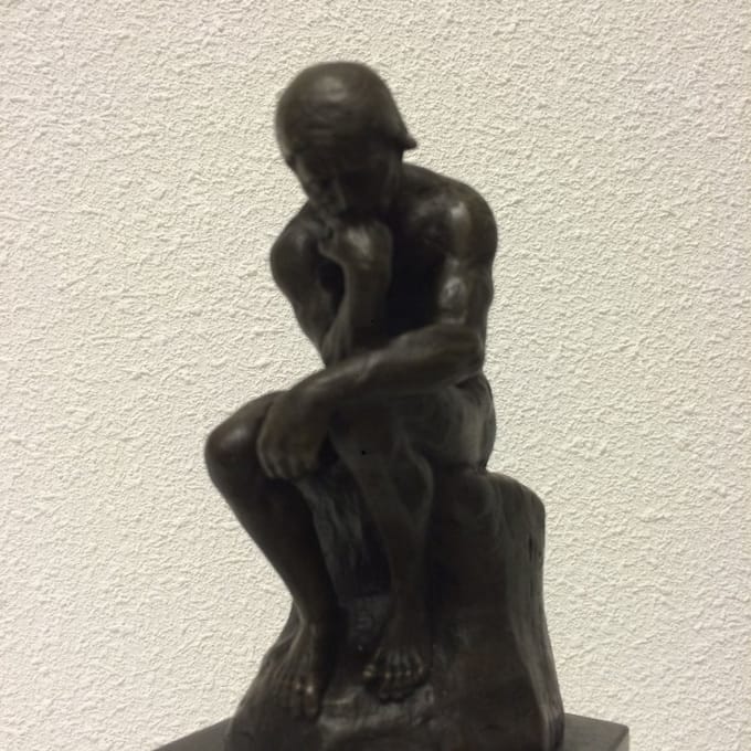 1 Sculptuur Brons, de denker, Rodin.