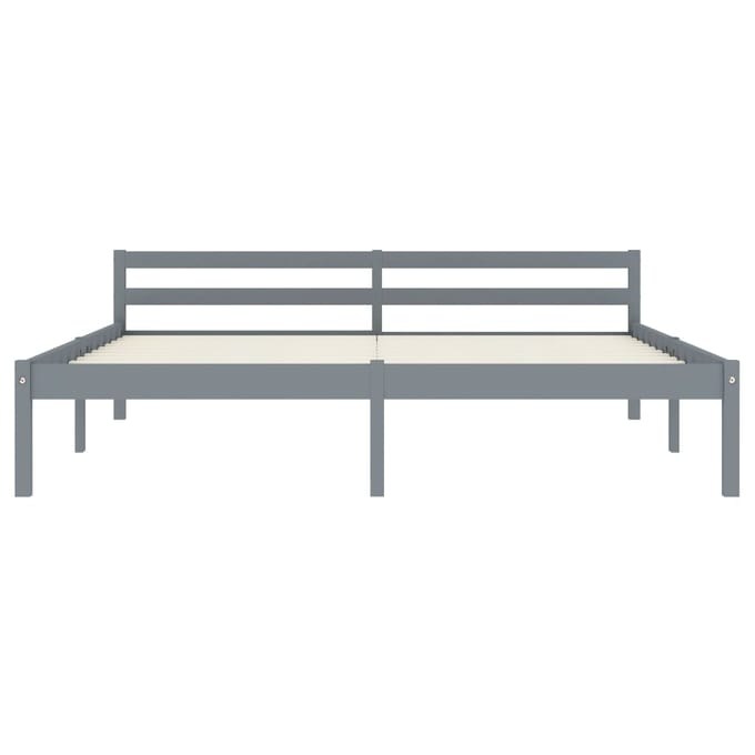 vidaXL - Bedframe - massief - grenenhout - grijs - 180x200 - cm