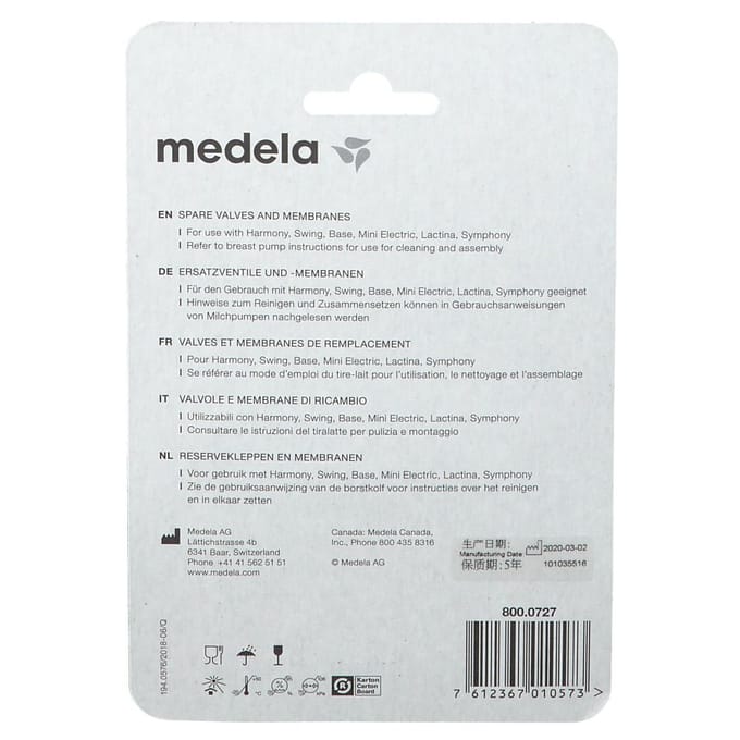 Medela Vacuümset (2x klephuis en 6x wit membraan) 1 Accessoires