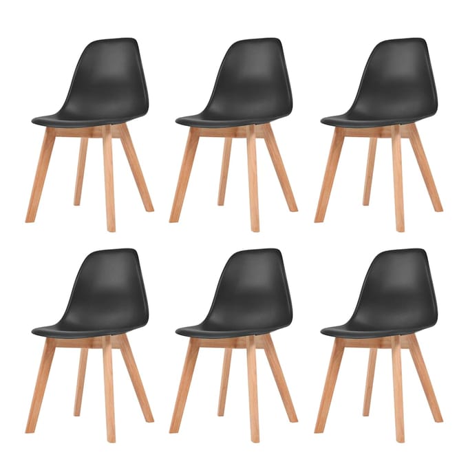 vidaXL - Eetkamerstoelen - 6 - st - kunststof - zwart