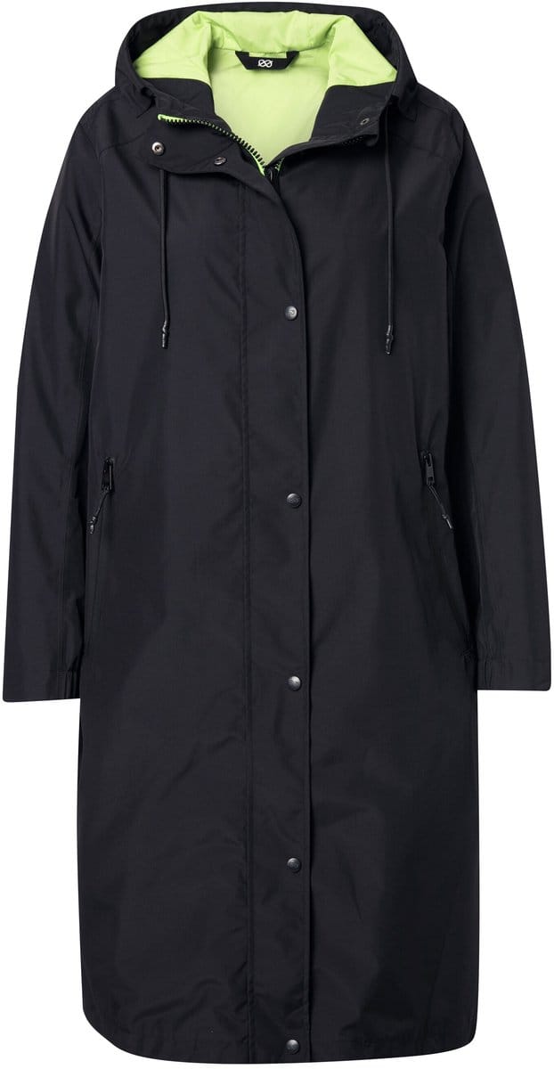 Laurasøn - Dames - Functionele mantel capuchon 2-wegrits - Zwart - Maat 44+