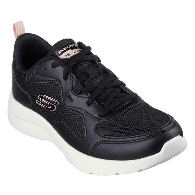 Skechers Dynamight 2.0 Mesh-sportschoenen voor dames (Zwart/roze)