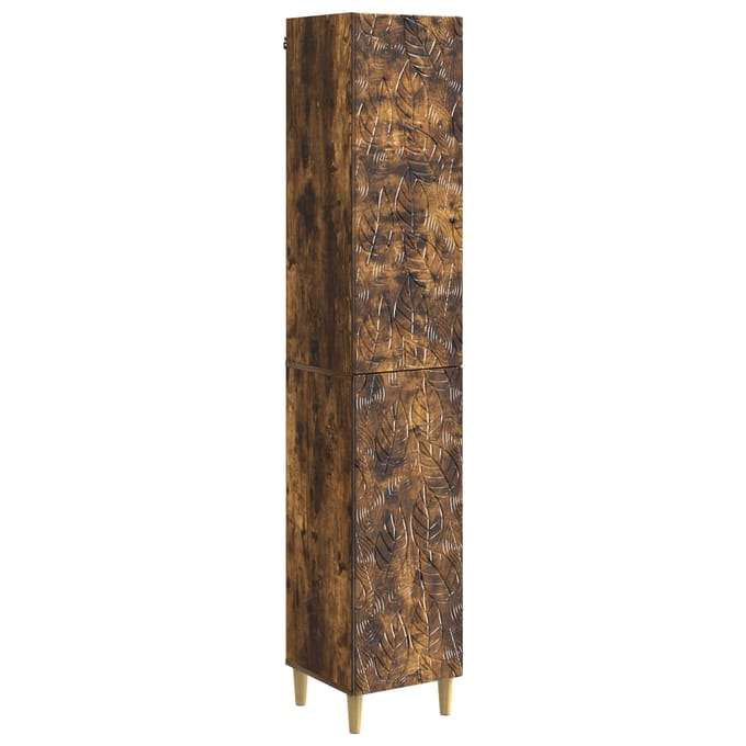 vidaXL - Kast - Set - 2 - st - Gerookt - eiken - Bewerkt - hout