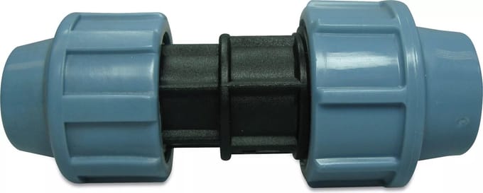 Unidelta Verloopkoppeling PP 32 mm x 25 mm knel 16bar zwart/blauw DVGW/KIWA/WRAS