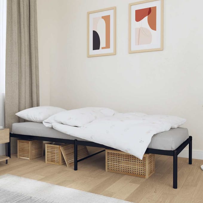vidaXL - Bedframe - metaal - zwart - 75 - x - 190 - cm