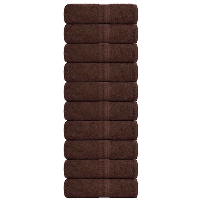 vidaXL - Gastendoekjes - FROGN - 10 - st - 30x50 - cm - 360 - g/m² - bruin