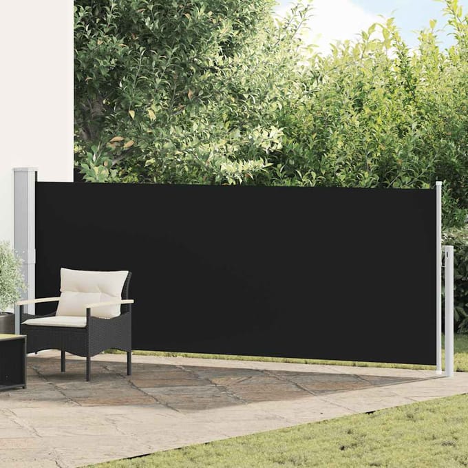 vidaXL - Tuinscherm - uittrekbaar - 140x514 - cm - zwart