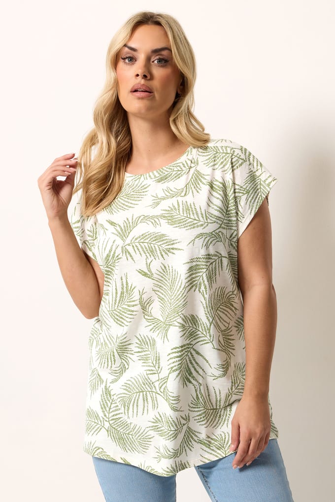 Yours 3 Pack Groene Tshirts Met Palm En Zebraprint Size 54-56