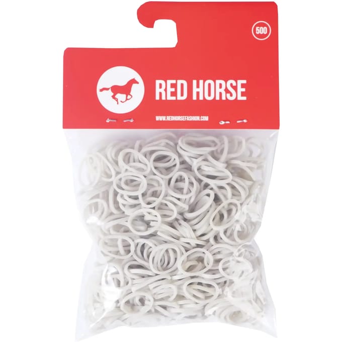 Red Horse Invlecht Elastiekjes Wit - One size