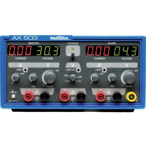 Metrix AX 503F Labvoeding, regelbaar 0 - 30 0 - 2.5 A Zonder ventilator Aantal uitgangen: 3 x