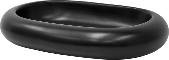Ovale wastafel zonder overloop 65x45x11 cm zwart keramiek LuxeBath