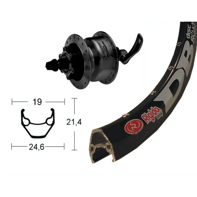 Dinamo opschroefbaar fietswiel Wiener Winora RIG.ZAC 2000 DIS. DH3D30