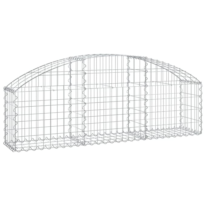 vidaXL - Schanskorf - gewelfd - 150x30x40/60 - cm - gegalvaniseerd - ijzer