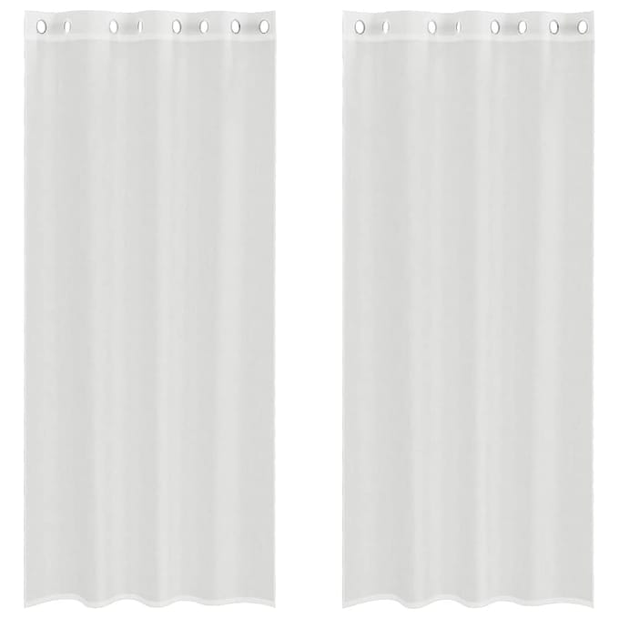 vidaXL - Gordijnen - voile - met - doorvoertules - 2 - st - wit