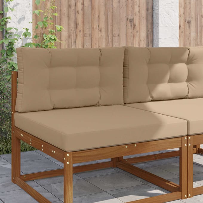 vidaXL - Buitenbankkussen - Polyester - Taupe - 80 - x - 80 - cm