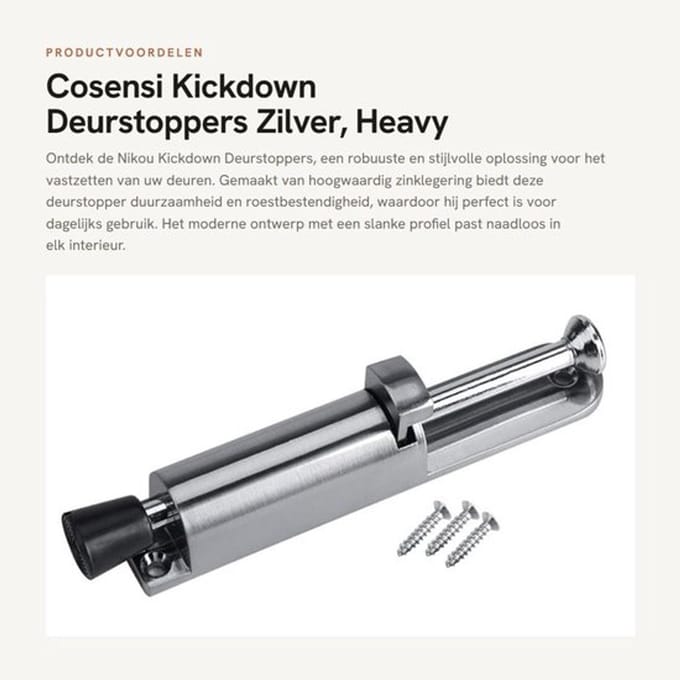 Deurstoppers Zinklegering - Antislip Deurstopper - Schokbestendig Deurhouder - Verstelbaar Deurstopper - Robuuste Deurstopper - Hoogwaardige Materialen - Deurbeschermer