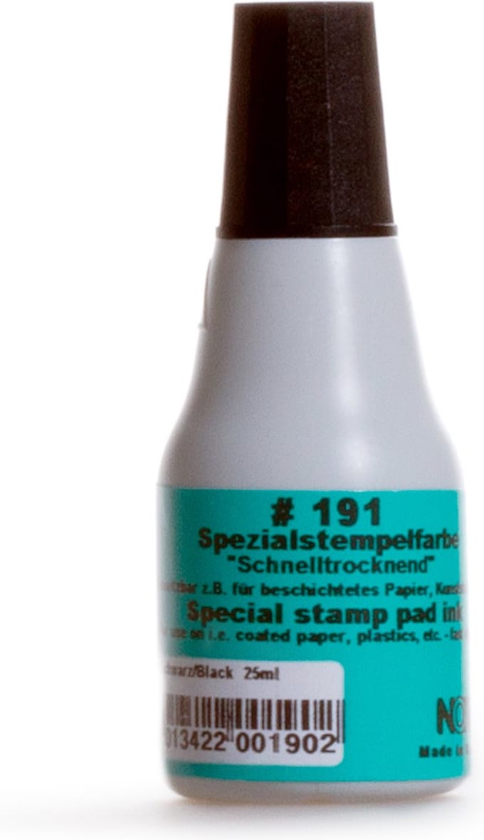 Sneldrogend Universeel Stempelinkt | Zwart | Noris #191 | 25ml