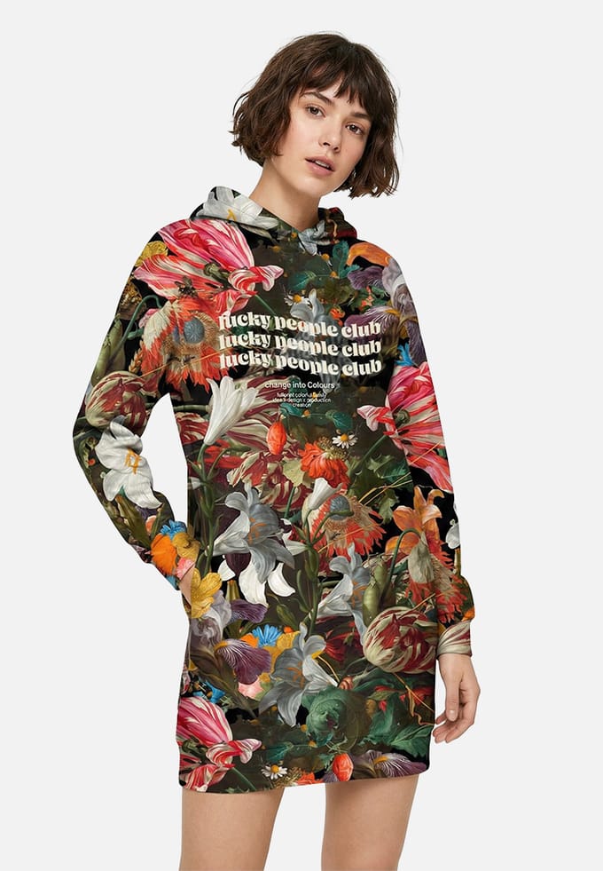 "Lucky People Club" Oversize hoodiejurk