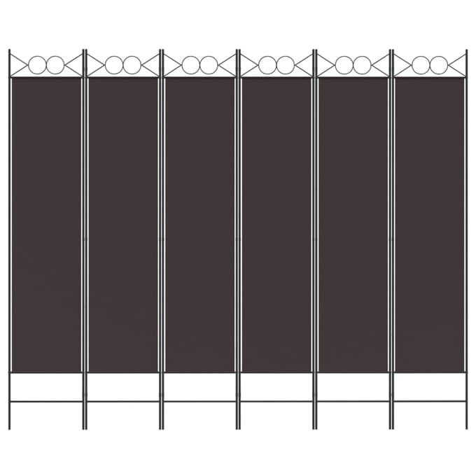 vidaXL - Kamerscherm - met - 6 - panelen - 240x200 - cm - stof - bruin