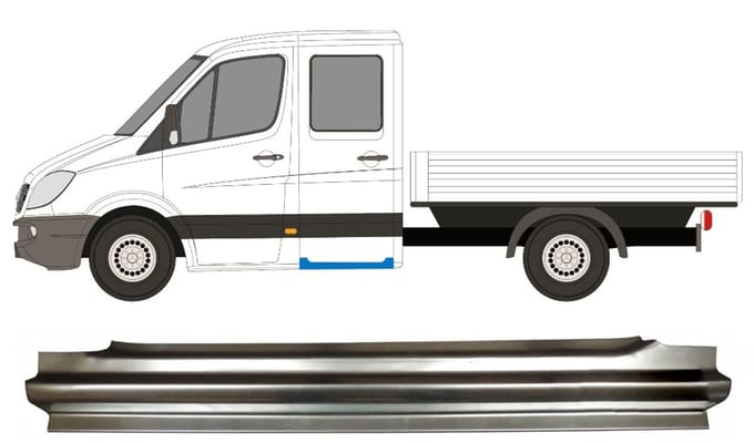 Reparatiepaneel achter dorpel voor Volkswagen Crafter 2005-2017 / Links
