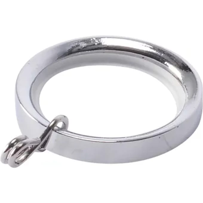 Decomode - Gordijnring - Metaal - Chroom - Voor Roede Dia. 20mm - 10 Stuks