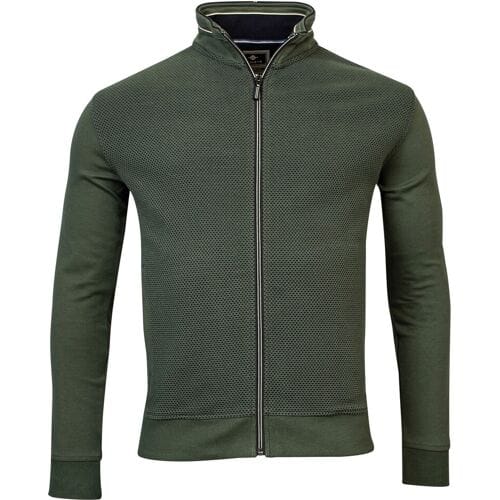 Baileys Vest Front Back Two-Tone Jacqaurd Sweat Cardigan Zip Donker Groen / male