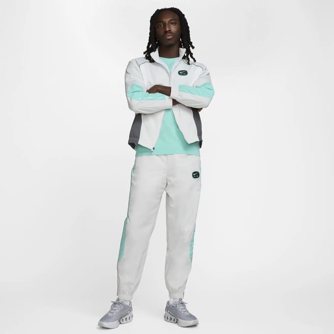 Nike Air Woven Trainingsbroek - Wit/Turquoise/Grijs - Maat XXL