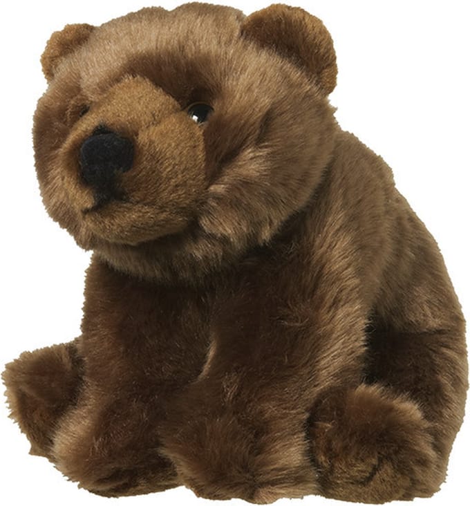 Nature Planet beer Knuffel - bruin - 18 cm - beren knuffelbeesten