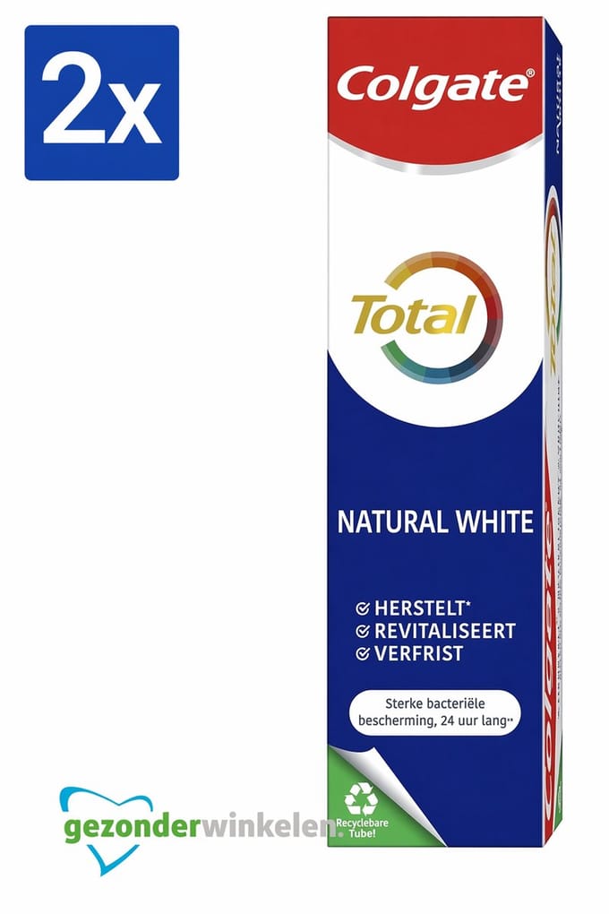 2 x Colgate - Tandpasta - Total - Natural White - 75ml