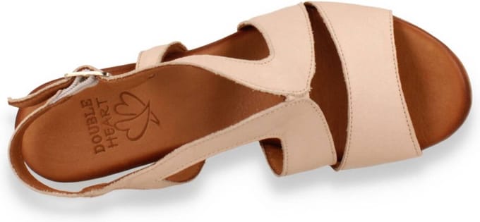 Double Heart Dames Sandaal Nude | Roze | Maat: 40
