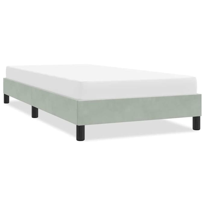 vidaXL - Bedframe - zonder - matras - 80x210 - cm - fluweel - lichtgrijs