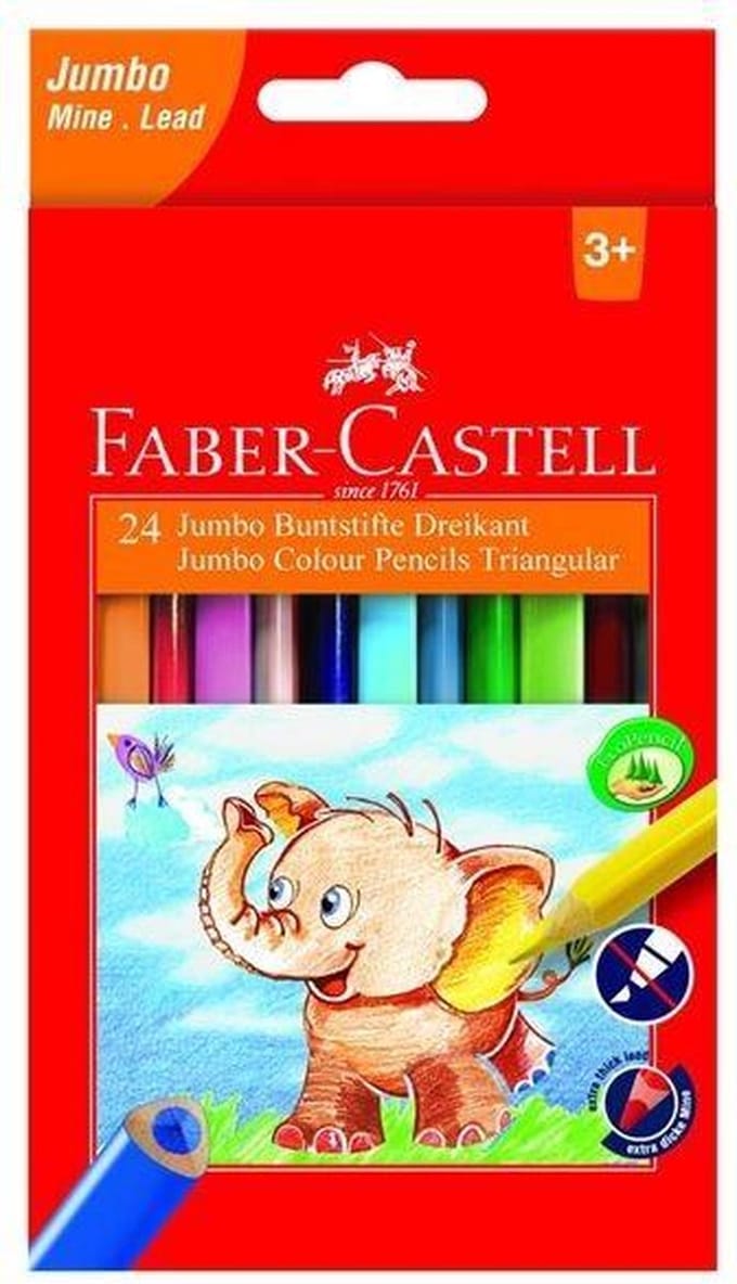 Faber-Castell Jumbo Triangular Kleurpotloden wallet of 24