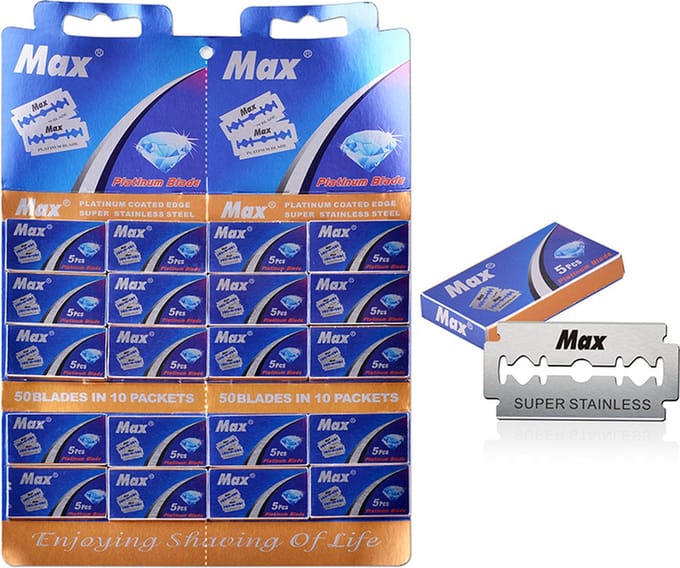 MAX Scheermesjes - Platinum coated razorblades (100 stuks) - Safety Razor scheermesjes