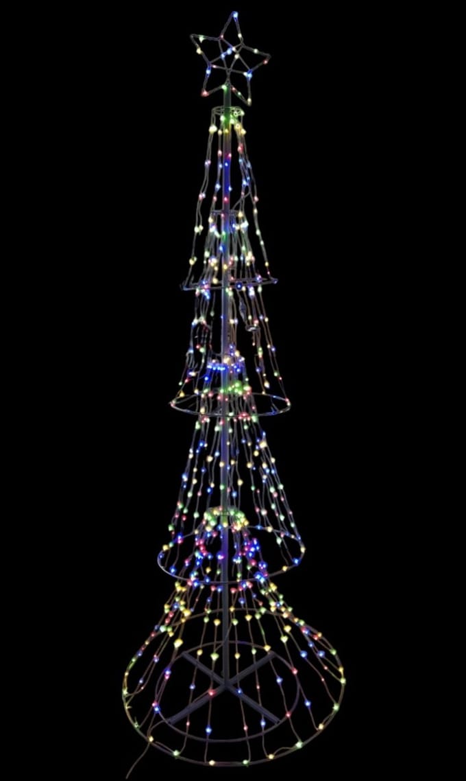 Luca Lighting Kerstverlichting boom 2,1 meter x D78cm | Multicolor | 550 lampjes | IP44, 8 functies