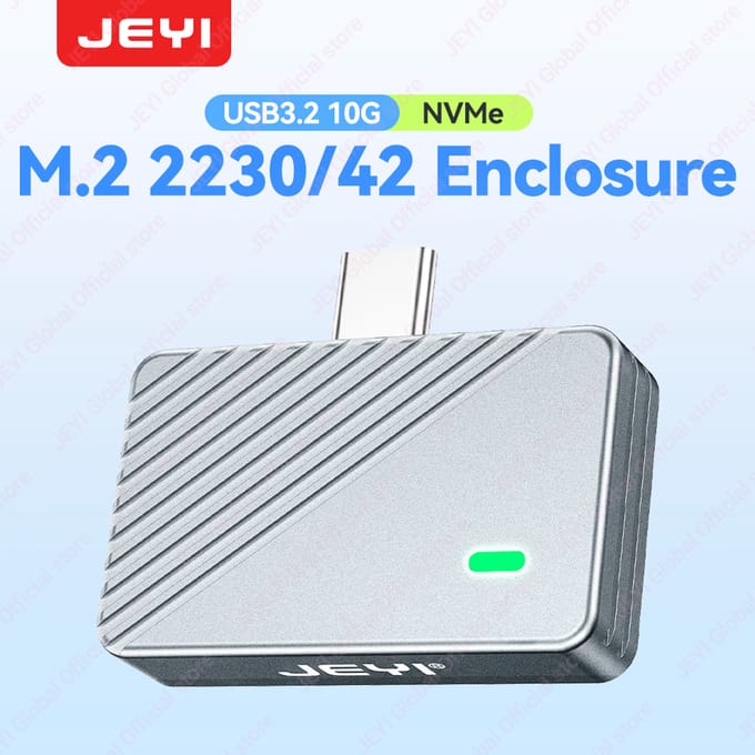 JEYI 2242 2230 M.2 NVMe Direct-attach SSD-behuizing, USB 3.2 10 Gbps Directe USB-C-stekker Aluminium M2-behuizing Ondersteunt UASP TRIM i9-2242L