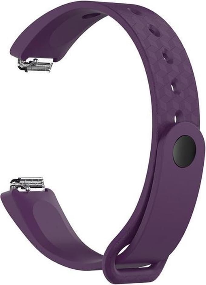KELERINO. Siliconen bandje geschikt voor Fitbit Inspire (HR) - 3D Design - Paars - Large