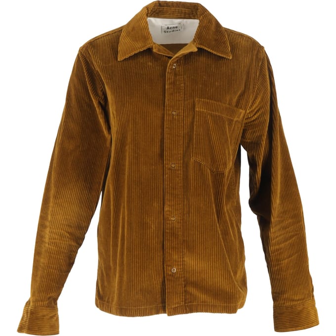 Acne Studios Denver Knop-overhemd in Bruine Ribcord