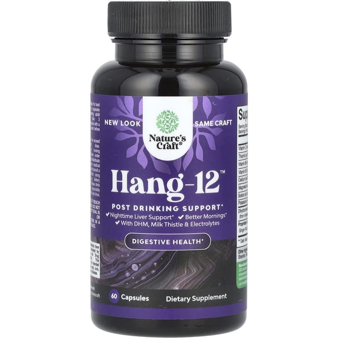 Hang-12, Ondersteuning na het Drinken, 60 Capsules