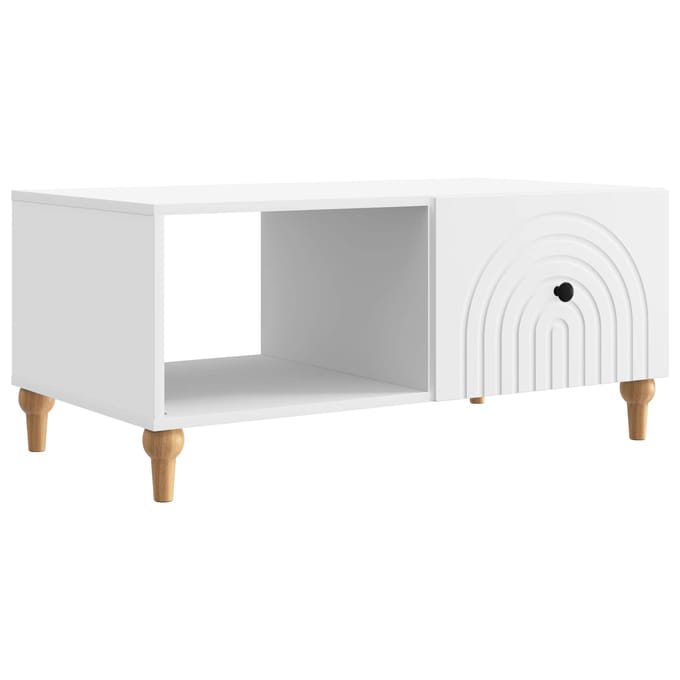 vidaXL - Salontafel - Wit - 90 - x - 50 - x - 40 - cm - Bewerkt - hout