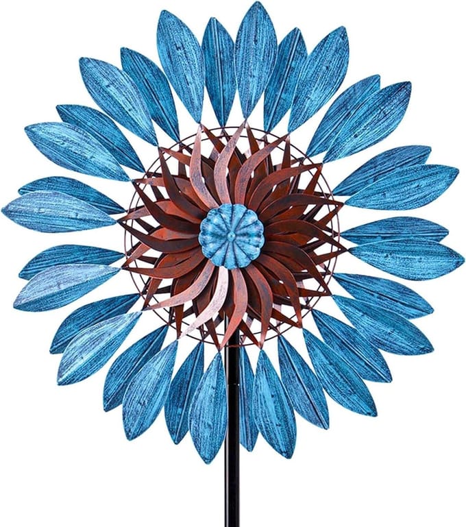 Wind Spinners - Windmolens - Tuindecoratie - Kinetisch IJzeren Ontwerp - 60x200cm - Blauw