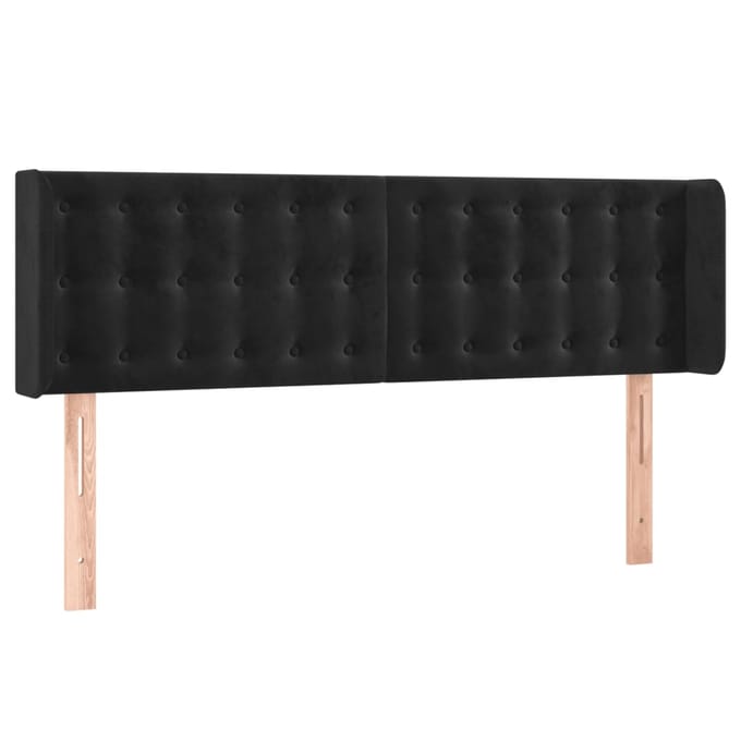 vidaXL - Hoofdbord - LED - 147x16x78/88 - cm - fluweel - zwart