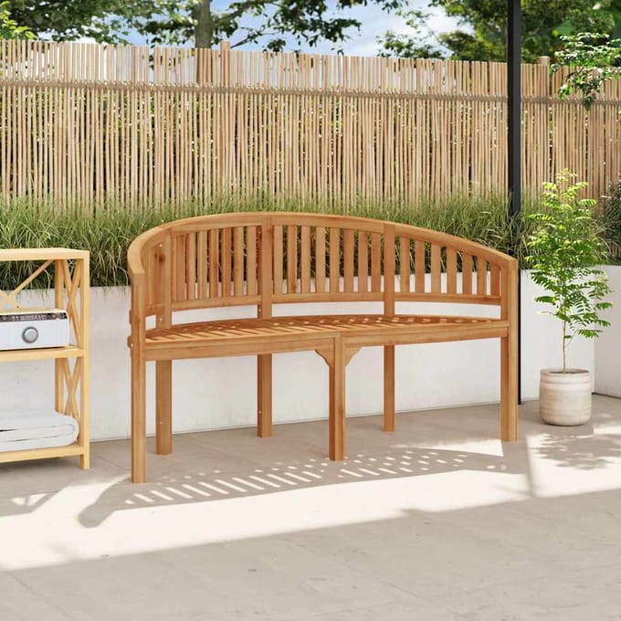 vidaXL - Bananenbank - 151 - cm - massief - teakhout