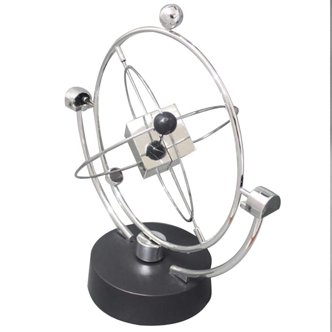 Elektronisch Perpetuum Mobile Speelgoed Metaal Plastic Zilver Vierkant Perpetuum Mobile Machine Speelgoed Bureau Decoratie white