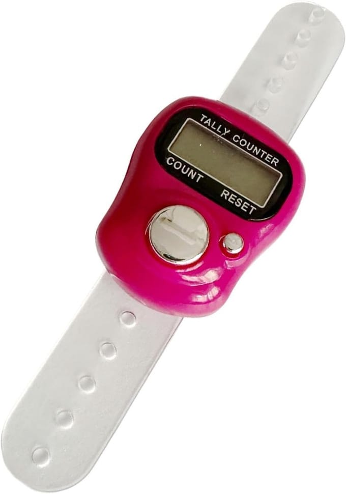 Vingerteller Clicker - Handteller Ring - Sport Training - Lichtgewicht Ontwerp - 12 x 5 cm - Rood