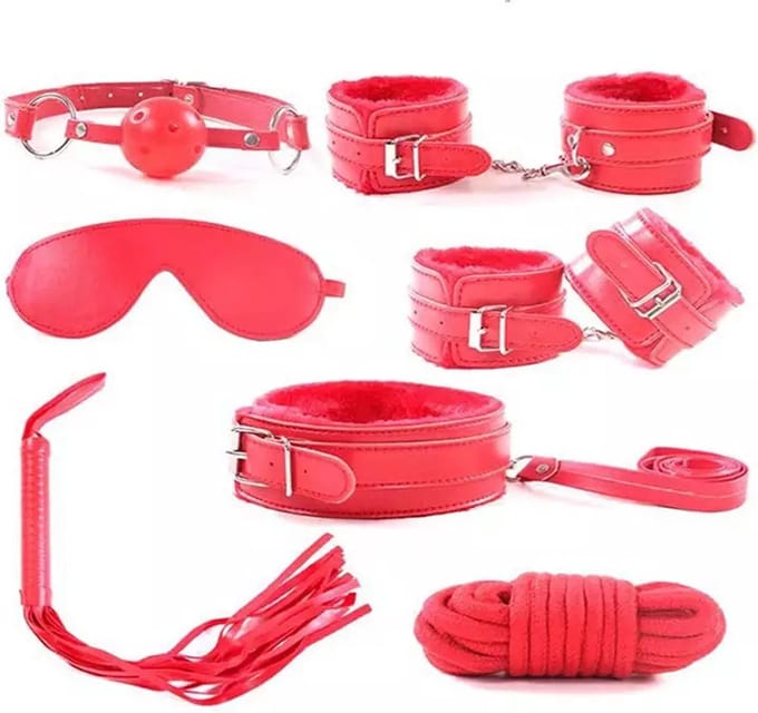 Erodit® Bondage Set - Rood - 7-delig - BDSM - Seksspeeltjes - Erotiek - Mannen - Vrouwen - Koppels