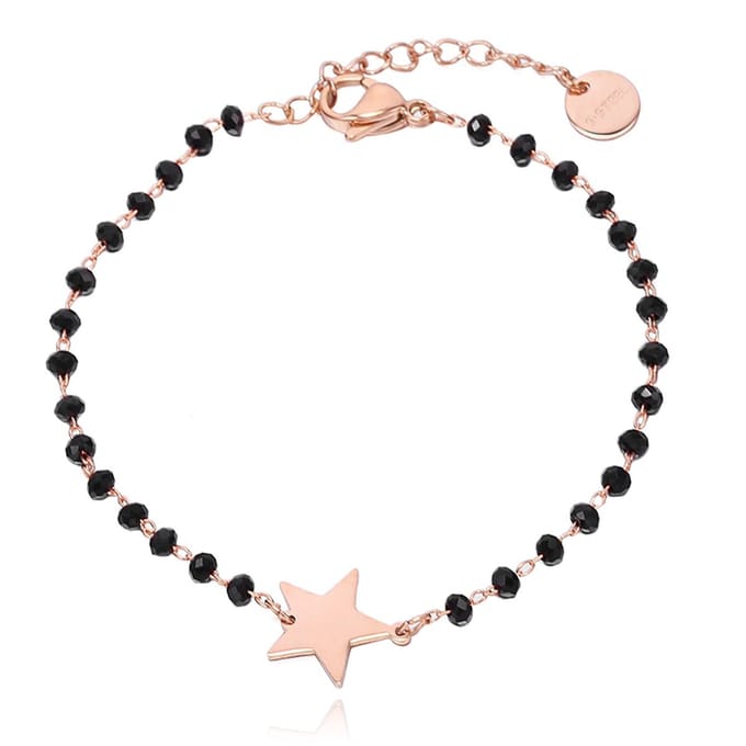 Cilla Armband Zwart Kristal en Ster - Goudkleurig
